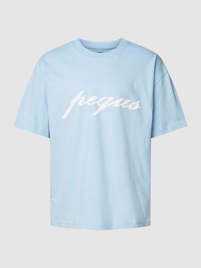 PEQUS T-shirt met logoprint Lichtblauw - 2