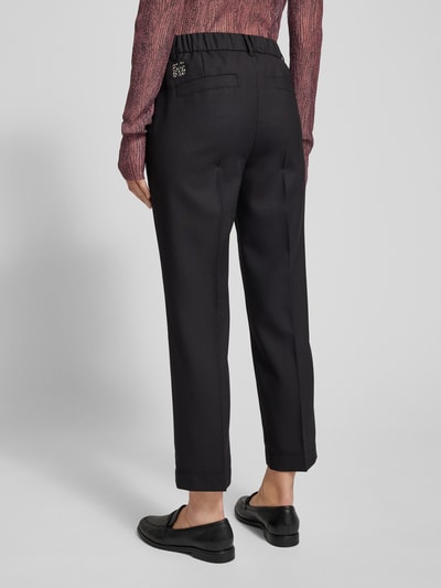 Marc Cain Slim fit pantalon met persplooien Zwart - 5