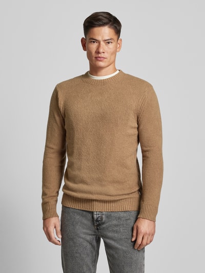 Cinque Gebreide pullover met ronde hals, model 'ZAC' Hazelnoot - 4