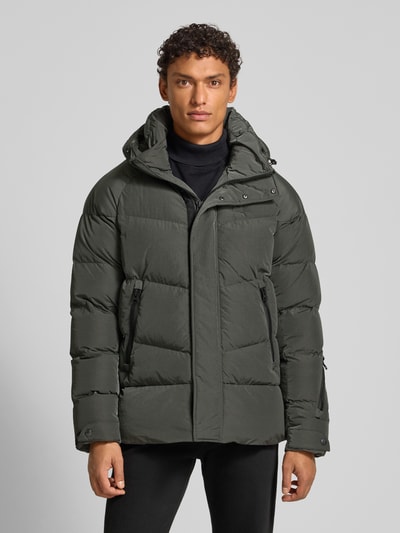 Blauer Usa Steppjacke mit Label-Patch Modell 'CROWN' Graphit 4