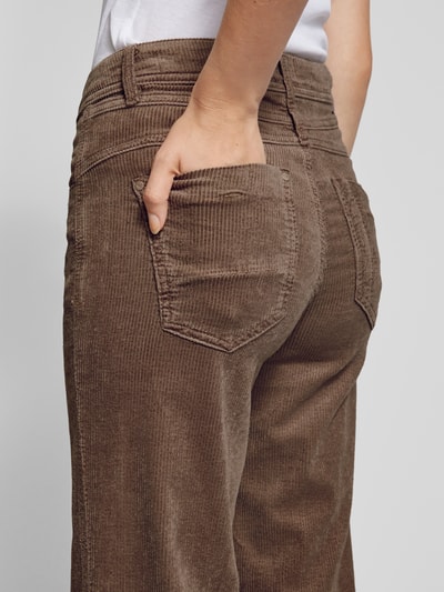 Gang Wide Leg Cordhose im 5-Pocket-Design Modell 'AMELIE' Taupe 3