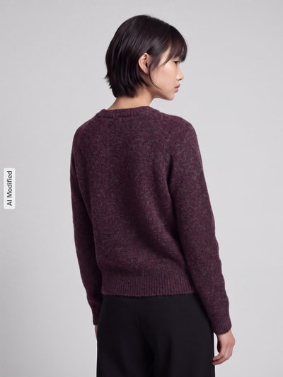 VERO MODA Regular Fit Pullover mit Rundhalsausschnitt Modell 'DOFFY' Dunkelrot 5