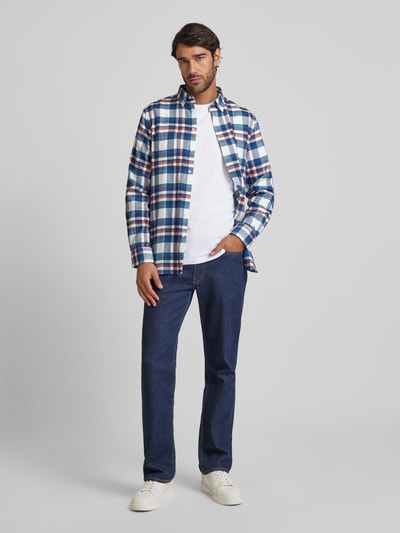 Christian Berg Men Freizeithemd mit Button-Down-Kragen Petrol 1