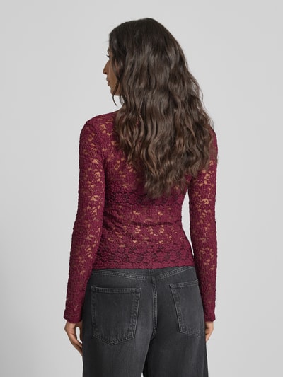 Mango Longsleeve mit Stehkragen Modell 'SELENA' Bordeaux 5