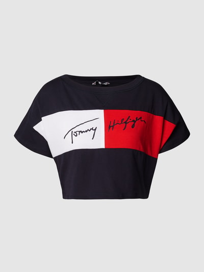 TOMMY HILFIGER Cropped T-Shirt mit Brand-Schriftzug Marine 2