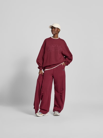 ROTATE Oversized Sweatshirt mit Logo-Stitching Bordeaux 1