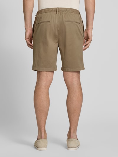 Profuomo Straight Fit Shorts mit Bundfalten Khaki 5