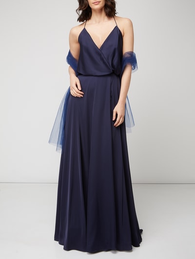 Unique Abendkleid aus Satin Dunkelblau 5