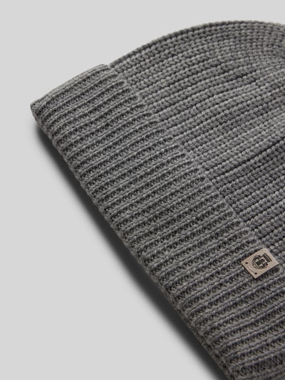 Roeckl Beanie mit Label-Detail Modell 'Pure Merino' Mittelgrau Melange 2