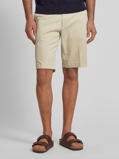 bugatti Regular fit korte chino met ceintuurlussen, model 'Flat' Ecru - 4