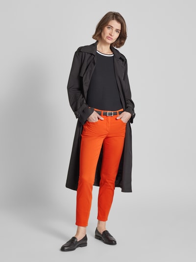 Luisa Cerano Slim fit broek in effen design Oranje - 1