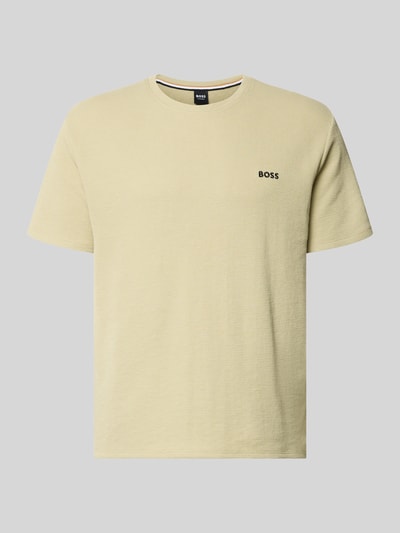 Produktfoto, Regular Fit T-Shirt aus Baumwoll-Mix von BOSS, Optik: Unifarben, Muster: Struktur, Rundhals, Kurzarm, Waffelstruktur.