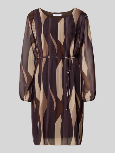 ZABAIONE Knielanges Kleid mit Bindegürtel Modell 'Sa44raa' Mittelbraun 1