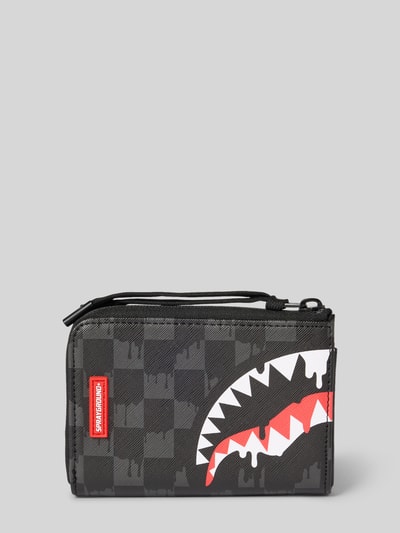 Sprayground Portemonnaie mit Label-Patch Modell 'DRIPPING SHARKS IN PARIS' Black 1
