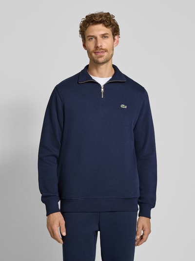 Lacoste Regular Fit Troyer aus reiner Baumwolle Marine 4