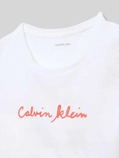 Calvin Klein Jeans Regular Fit T-Shirt aus reiner Baumwolle Weiss 2