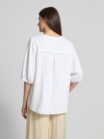 FREE/QUENT Relaxed fit linnen blouse met tuniekkraag, model 'Lava' Offwhite - 5