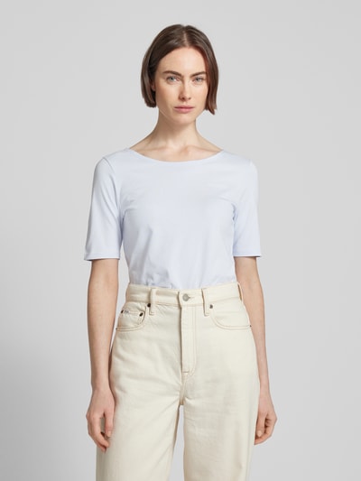 Marc O'Polo T-shirt met boothals Lichtblauw - 4