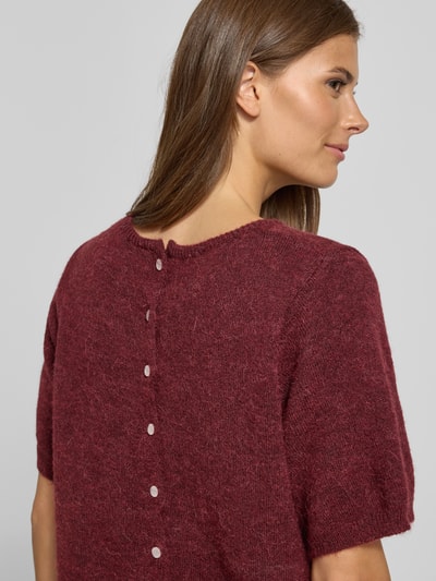 ICHI Strickpullover mit Rundhalsausschnitt Modell 'KAMARA' Bordeaux 3