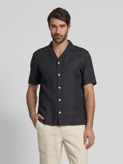 Marc O'Polo Regular Fit Leinenhemd mit Reverskragen Black 4