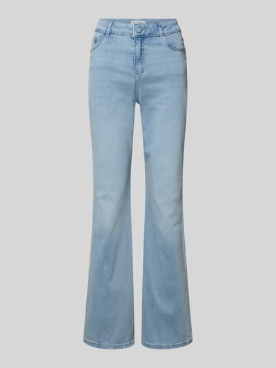 Produktfoto, Flared Jeans mit Knopfverschluss von Christian Berg Woman aus hellblauem Baumwoll-Mix im 5-Pocket-Design, glatte Struktur