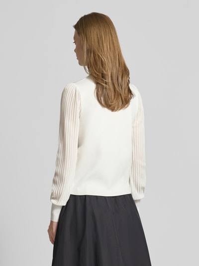 Zero Strickpullover aus Viskose-Mix mit Ballonärmeln Weiss 5