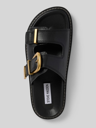 Steve Madden Slippers met doornsluiting en labeldetail, model 'ARCH' Zwart - 3