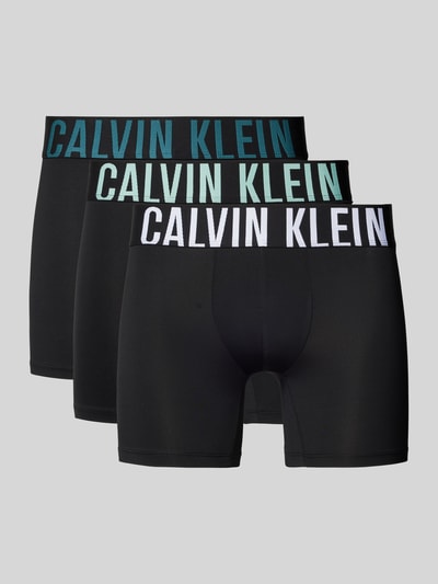 Calvin Klein Underwear Obcisłe bokserki z paskiem z logo w zestawie 3 szt. Czarny 1