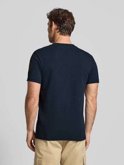 PME Legend T-Shirt mit Logo- und Motiv-Stitchings Modell 'ON' Marine 5