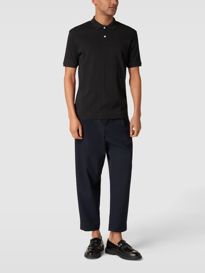 Marc O'Polo Poloshirt in Ripp-Optik Modell 'drop needle rib' Black 1
