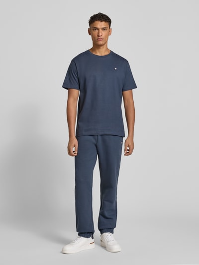 Wood Wood T-shirt z wyhaftowanym logo i okrągłym dekoltem Niebieski 1