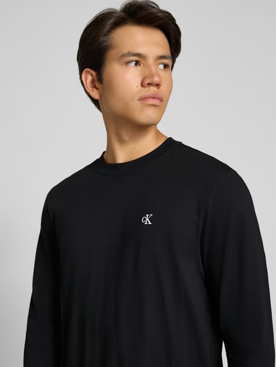 Calvin Klein Jeans Bluzka z długim rękawem i wyhaftowanym logo Czarny 3