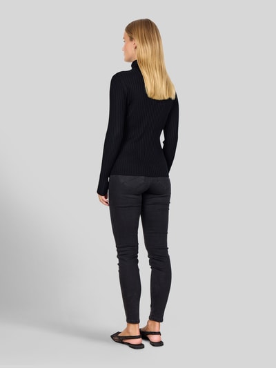 Soyaconcept Rollkragenpullover mit Rippstrickstruktur Black 4