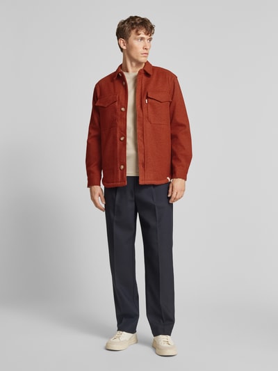 Colours & Sons Regular fit overhemdjack met borstzakken Roestrood - 1