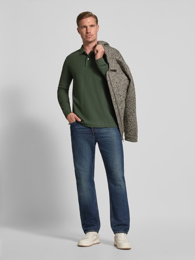 Fynch-Hatton Regular fit poloshirt met logostitching Flessengroen - 1