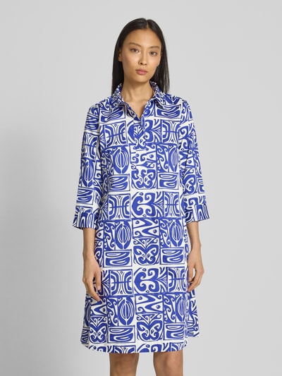 Christian Berg Woman Knielanges Kleid mit 3/4-Ärmel Royal 4