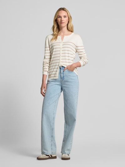 FREE/QUENT Gebreid jack met knoopsluiting, model 'Pixie' Offwhite - 1