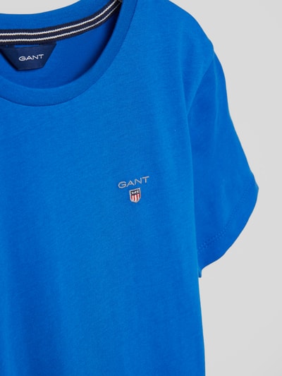 Gant T-Shirt mit Label-Stitching Royalblau 2
