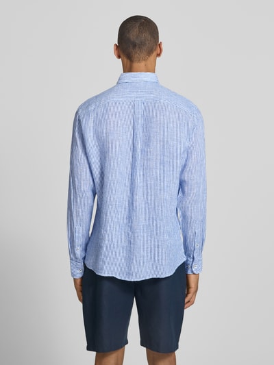 Fynch-Hatton Slim Fit Leinenhemd mit Button-Down-Kragen Royal 5