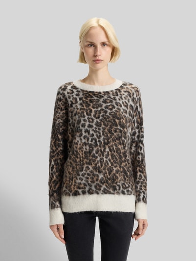 HUGO Loose Fit Strickpullover mit Alpaka-Anteil Modell 'SERATU' Hellbraun 4