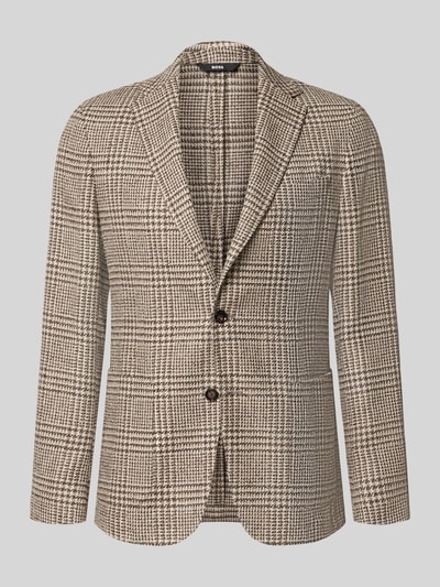 Produktfoto, Slim Fit Sakko aus Schurwoll-Mix Modell 'C-Hanry-263' von BOSS, braunes Karo-Muster auf glatter Oberfläche, Herren Sakko von BOSS