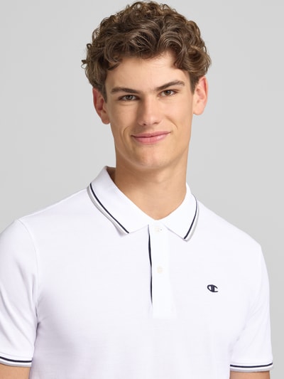 Champion Slim Fit Poloshirt mit Label-Stitching Weiss 3