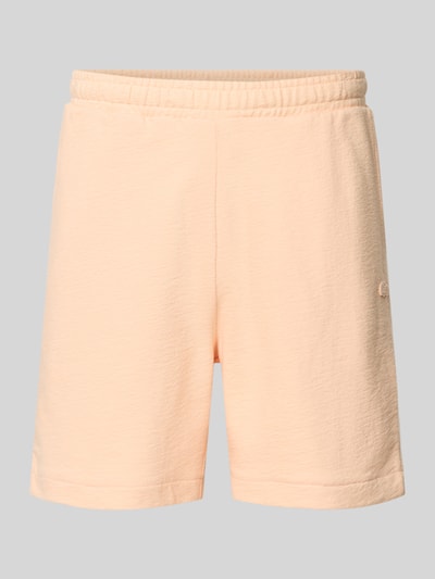 Produktfoto, Regular Fit Sweatshorts aus reiner Baumwolle von Lacoste in Unifarben, Crêpe-Textur, elastischer Bund mit Tunnelzug, Logo-Stitching