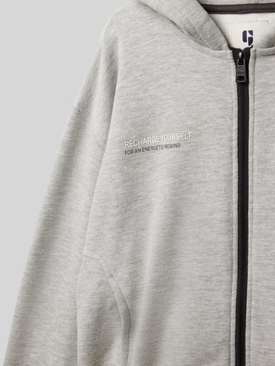 Garcia Sweatjacke mit Label- und Statement-Print Mittelgrau Melange 2