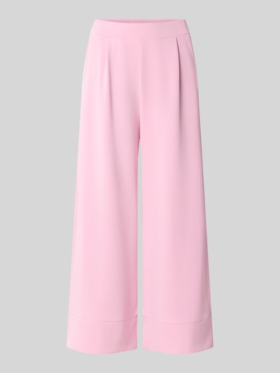 Produktfoto, Wide Leg Sweatpants aus Modal-Mix von Rich & Royal in Hellrosa mit Bundfalten, elastischem Bund und Taschen vor grauem Hintergrund.