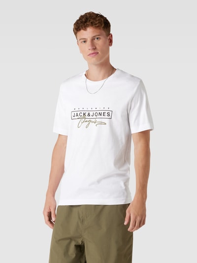 Jack & Jones T-Shirt aus Baumwolle mit Label-Detail Weiss 4