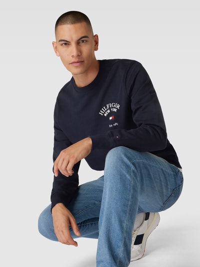 Tommy Hilfiger Sweatshirt met labelstitching Marineblauw - 3