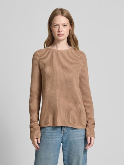 Fynch-Hatton Strickpullover mit gerippten Abschlüssen Hellbraun 4