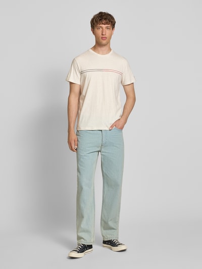 Tommy Jeans Regular Fit T-Shirt aus reiner Baumwolle Offwhite Melange 1