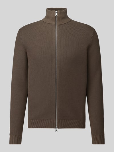 Selected Regular Fit Strickjacke aus reiner Baumwolle Modell 'DANE' Taupe 2